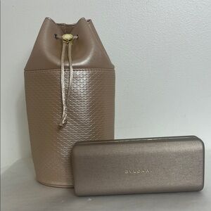 Bvlgari Metallic Cosmetic Bag and Eyeglass Case